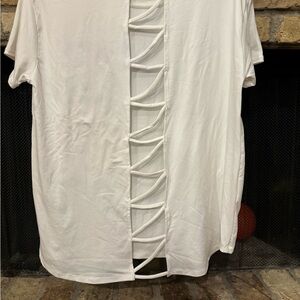 New with Tags White T-Shirt with Back Detailing.